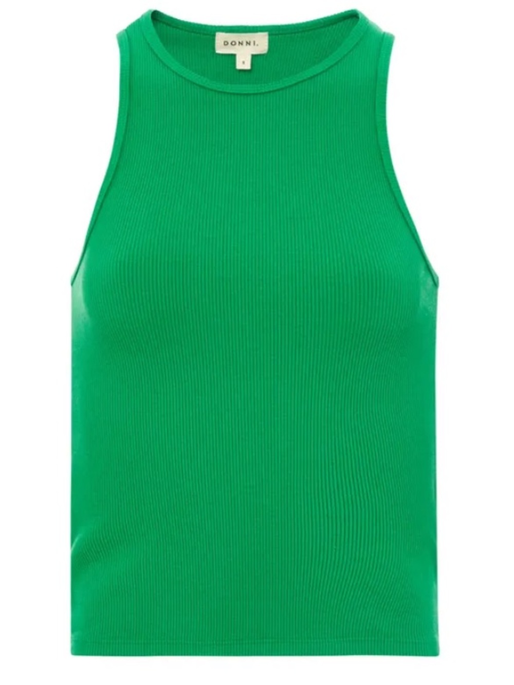 DONNI. Ribbed Tank Top Racer Back Green Size Small - Picture 6 of 6